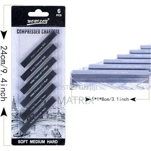 Charcoal Sketch Sticks Kits Tools Carbon Strips for Drawing, Sketching