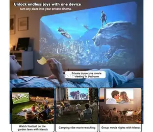 Mini LED Projector, 1080P HD Outdoor
Camping Bedroom Movie Watching