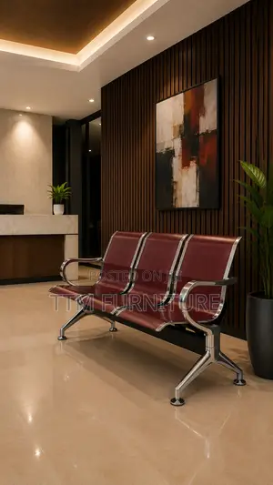 Waiting Chair (3 Seater, Burgundy)