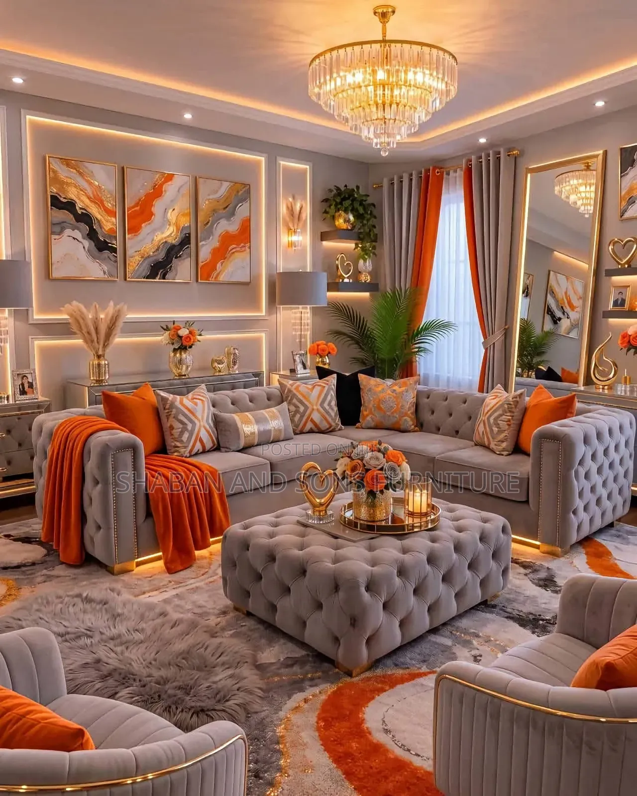 L.shape Sofa in Chest Field Sofa