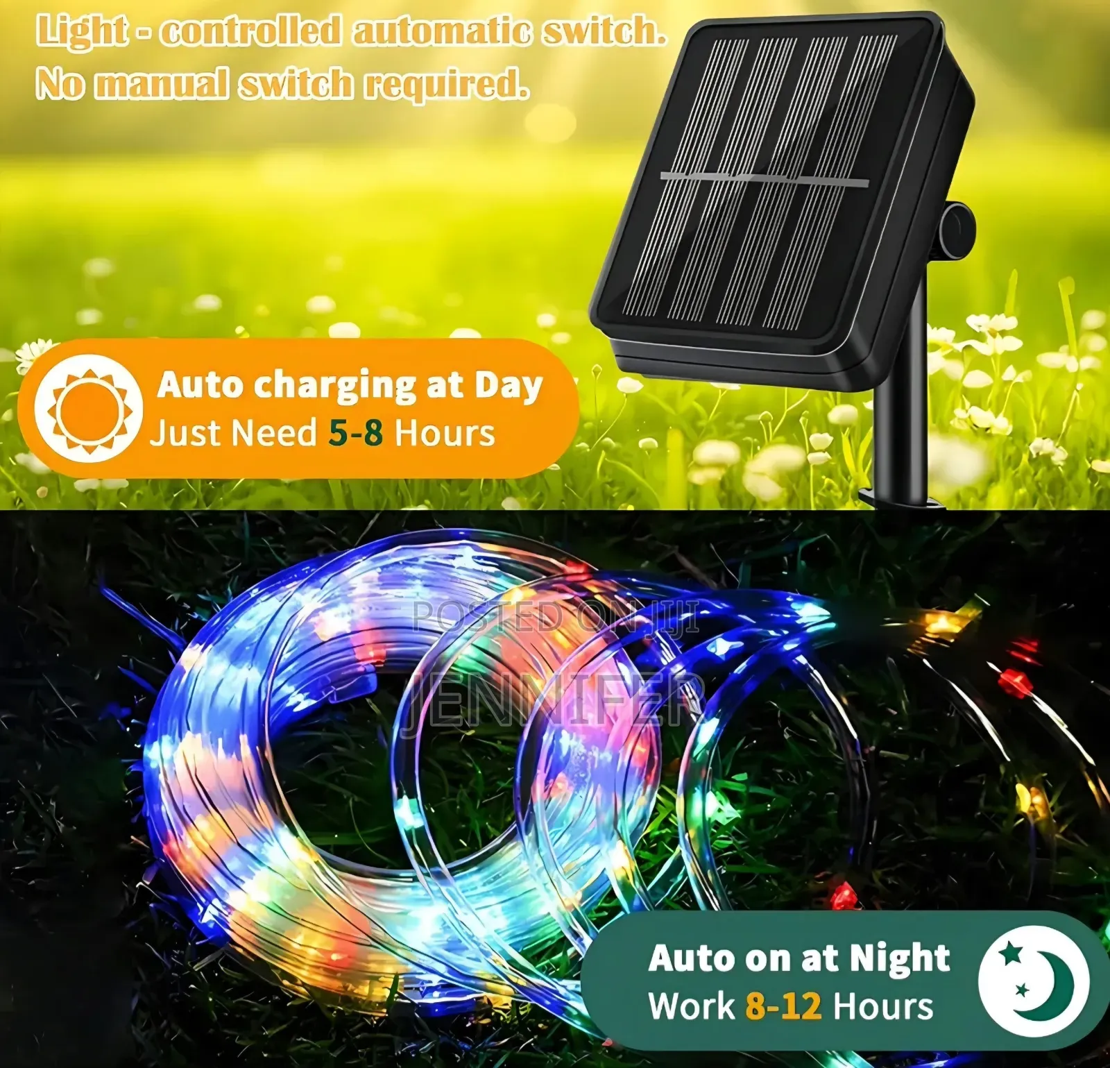 10metres Outdoor Waterproof Solar Rope Light