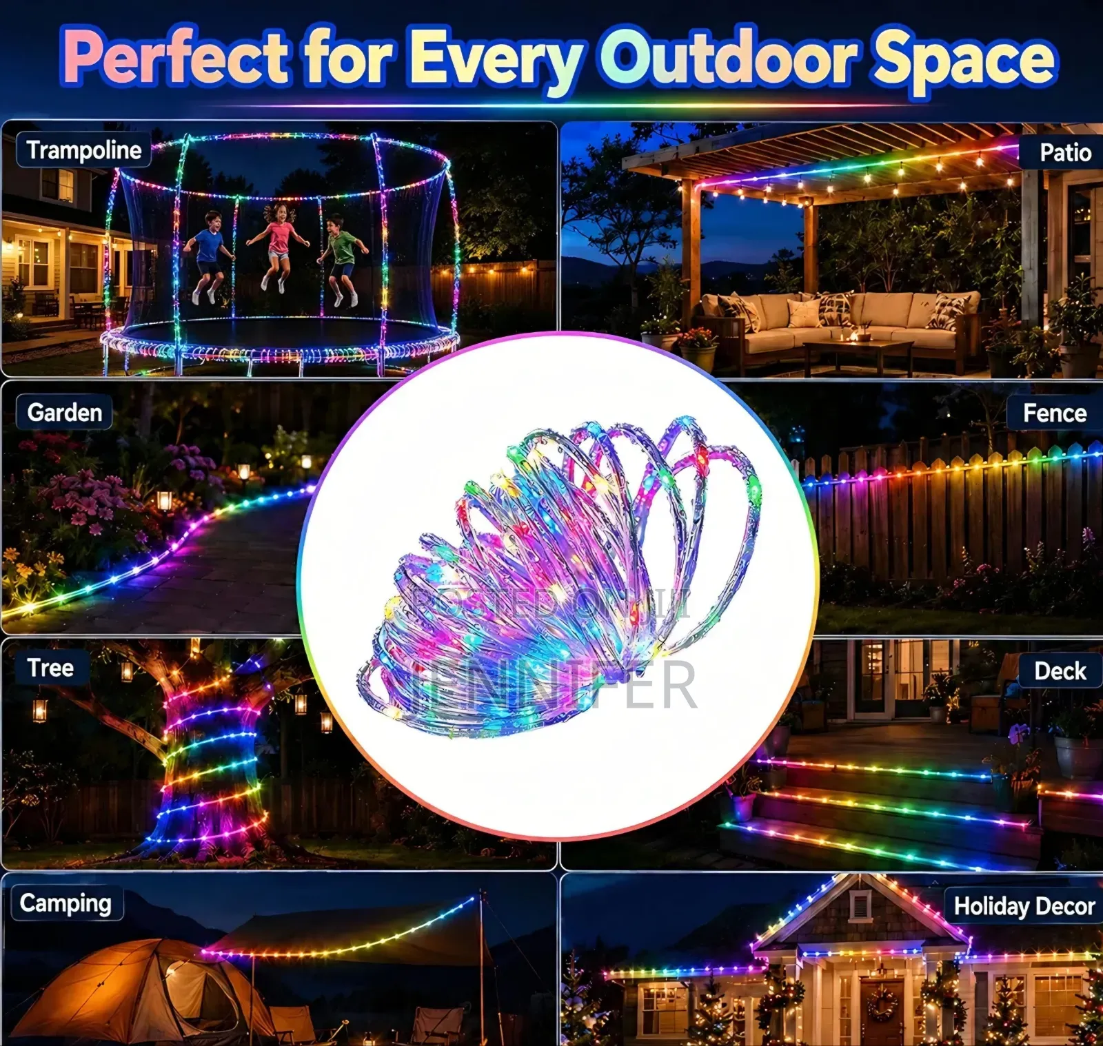 10metres Outdoor Waterproof Solar Rope Light