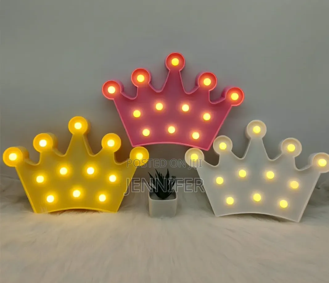1pc 3D Kids Crown-Shaped LED Marquee Night Light