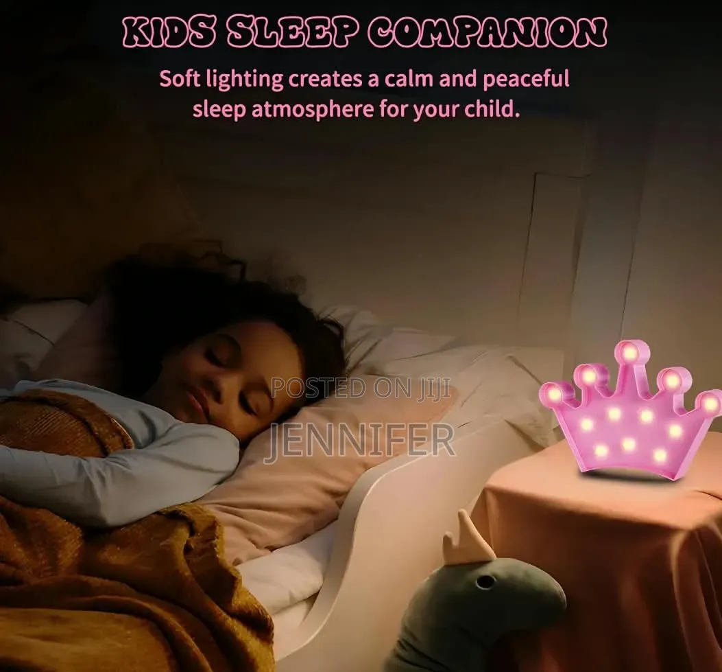 1pc 3D Kids Crown-Shaped LED Marquee Night Light