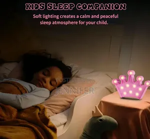 1pc 3D Kids Crown-Shaped LED Marquee Night Light
