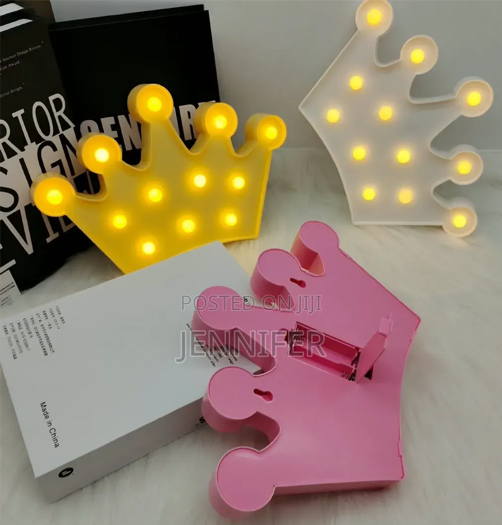 1pc 3D Kids Crown-Shaped LED Marquee Night Light