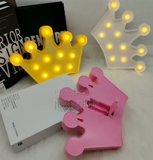1pc 3D Kids Crown-Shaped LED Marquee Night Light