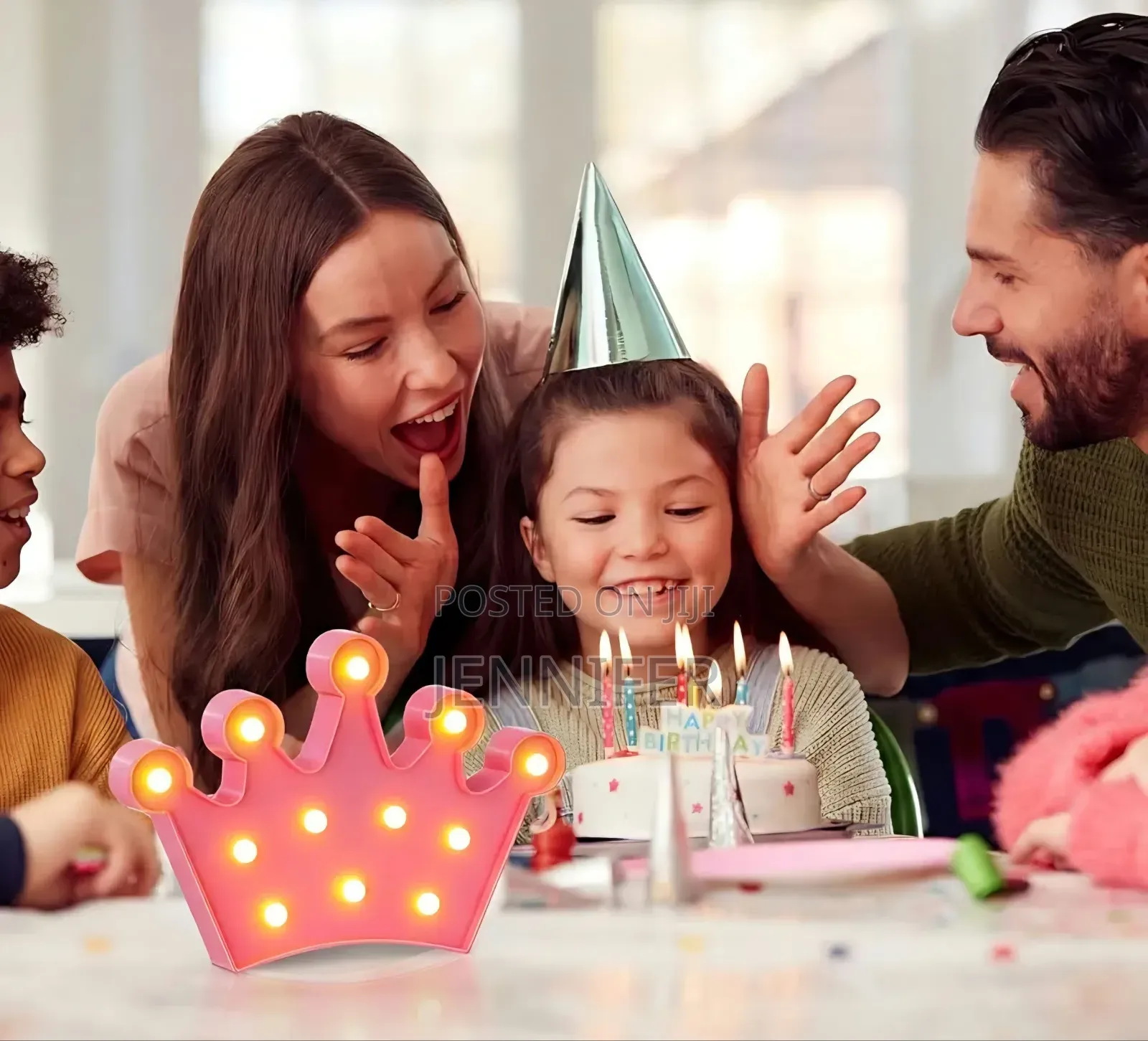1pc 3D Kids Crown-Shaped LED Marquee Night Light