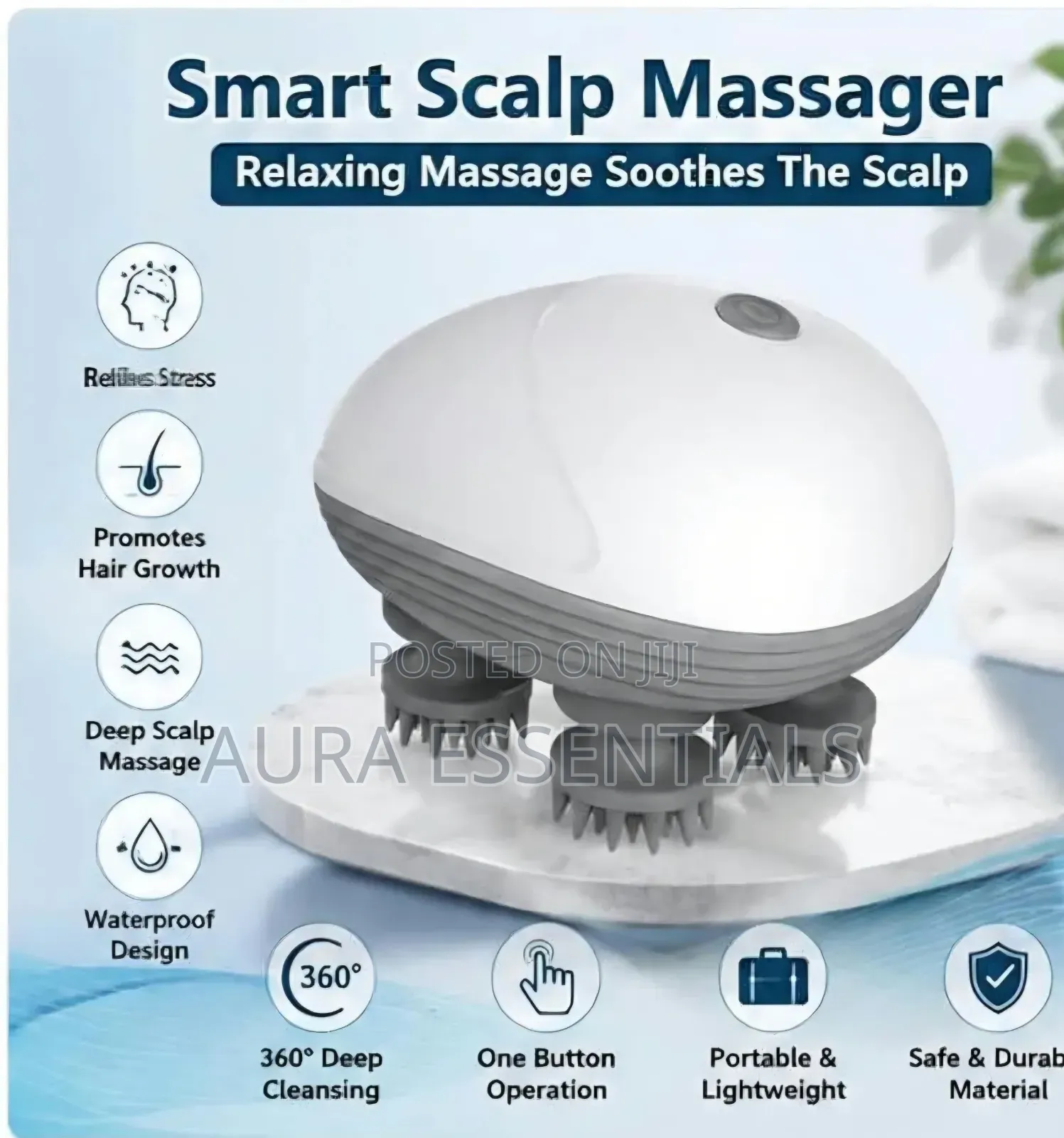 Smart Electric Head Scalp Massager With Soft Silicone Massage Claws