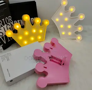 1pc 3D Kids Crown-Shaped LED Marquee Night Light