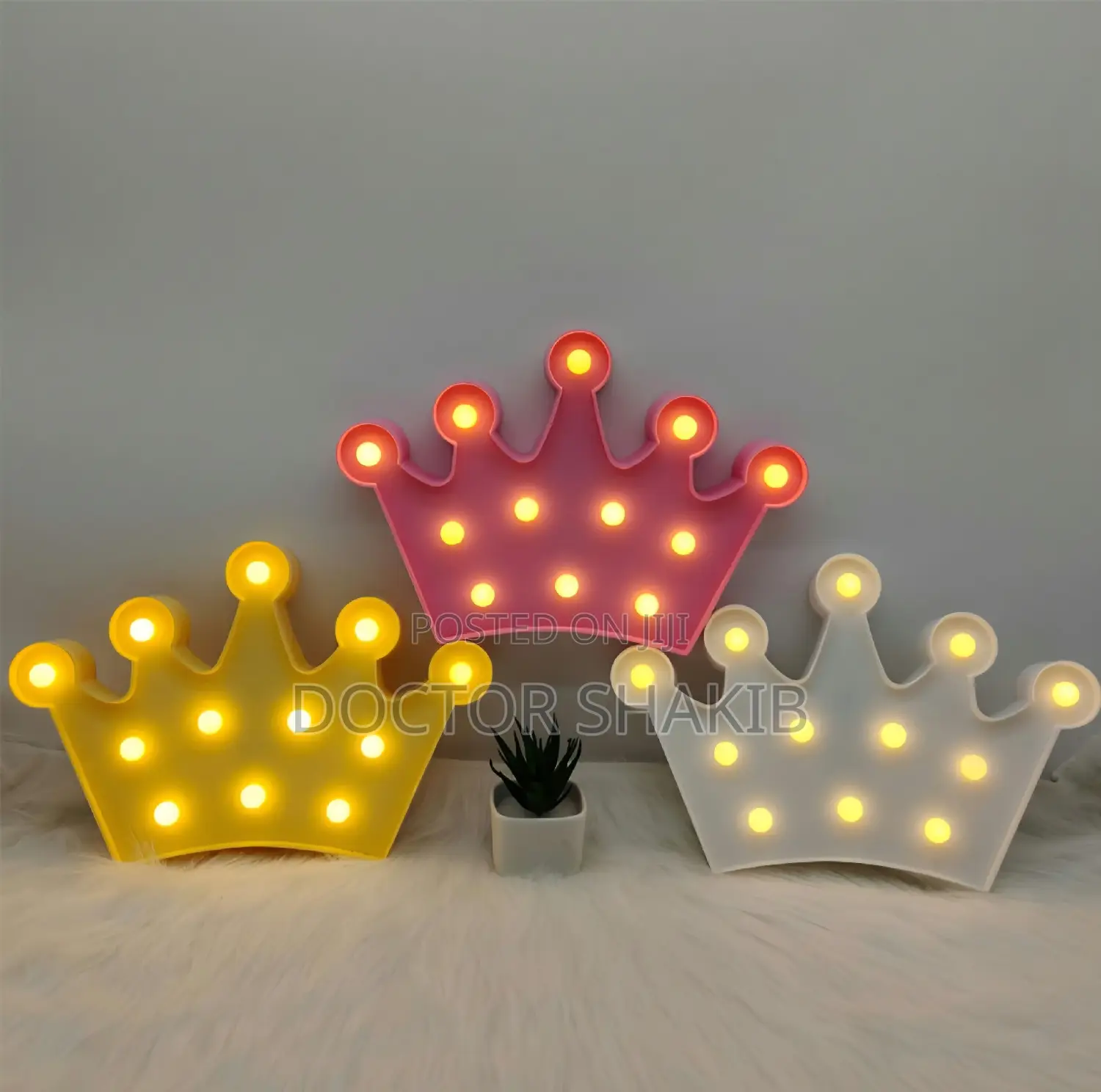 1pc 3D Kids Crown-Shaped LED Marquee Night Light