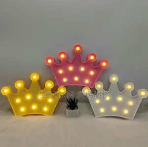 1pc 3D Kids Crown-Shaped LED Marquee Night Light