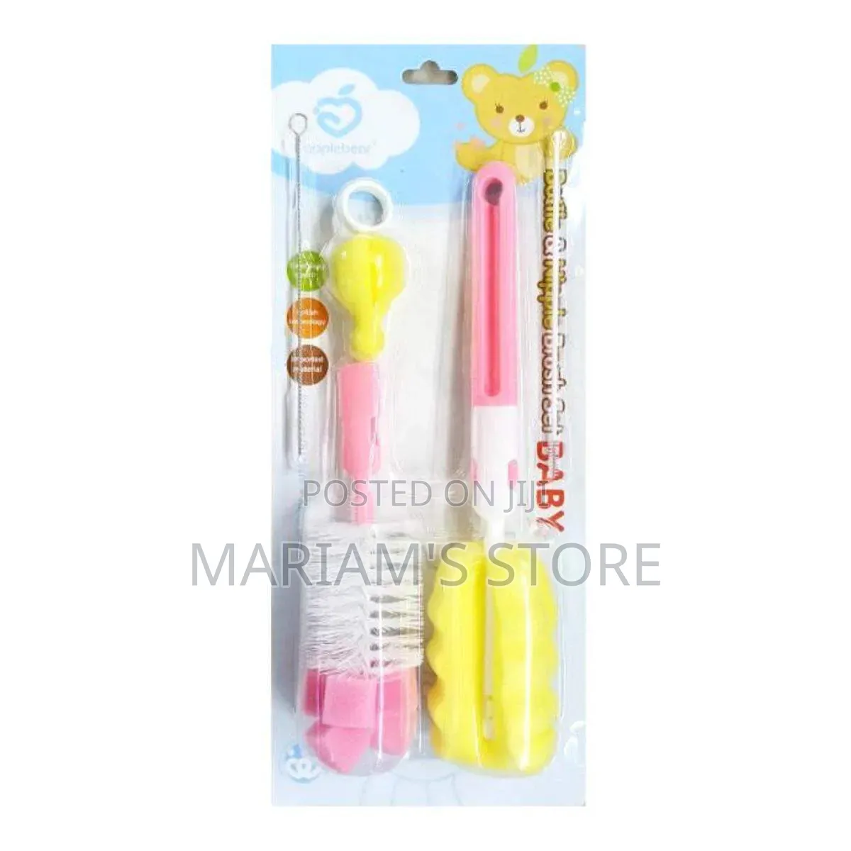 Multicoloured Baby Bottle and Nipple Cleaning Brush Set,
