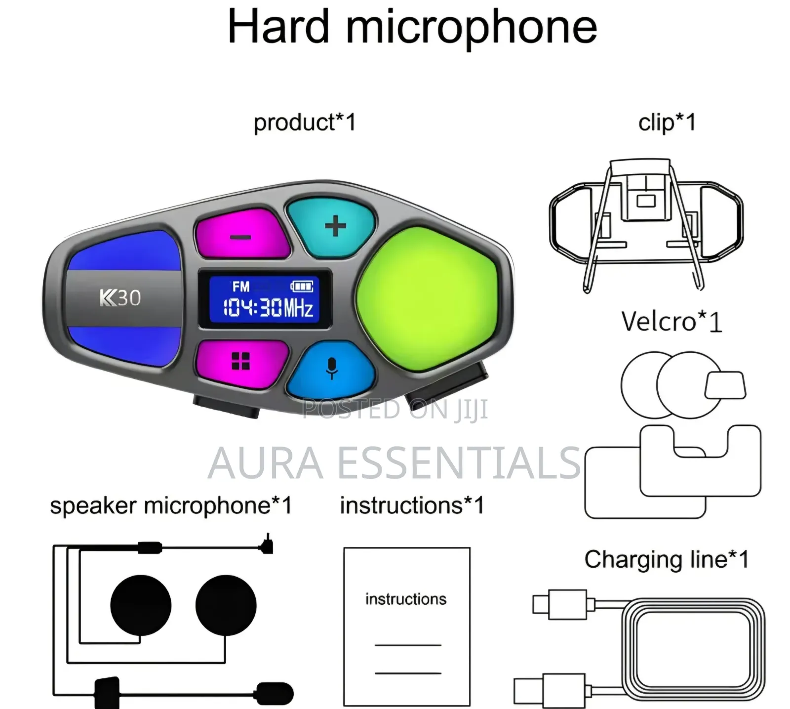 K30 Motorcycle Helmet Headset With FM Radio