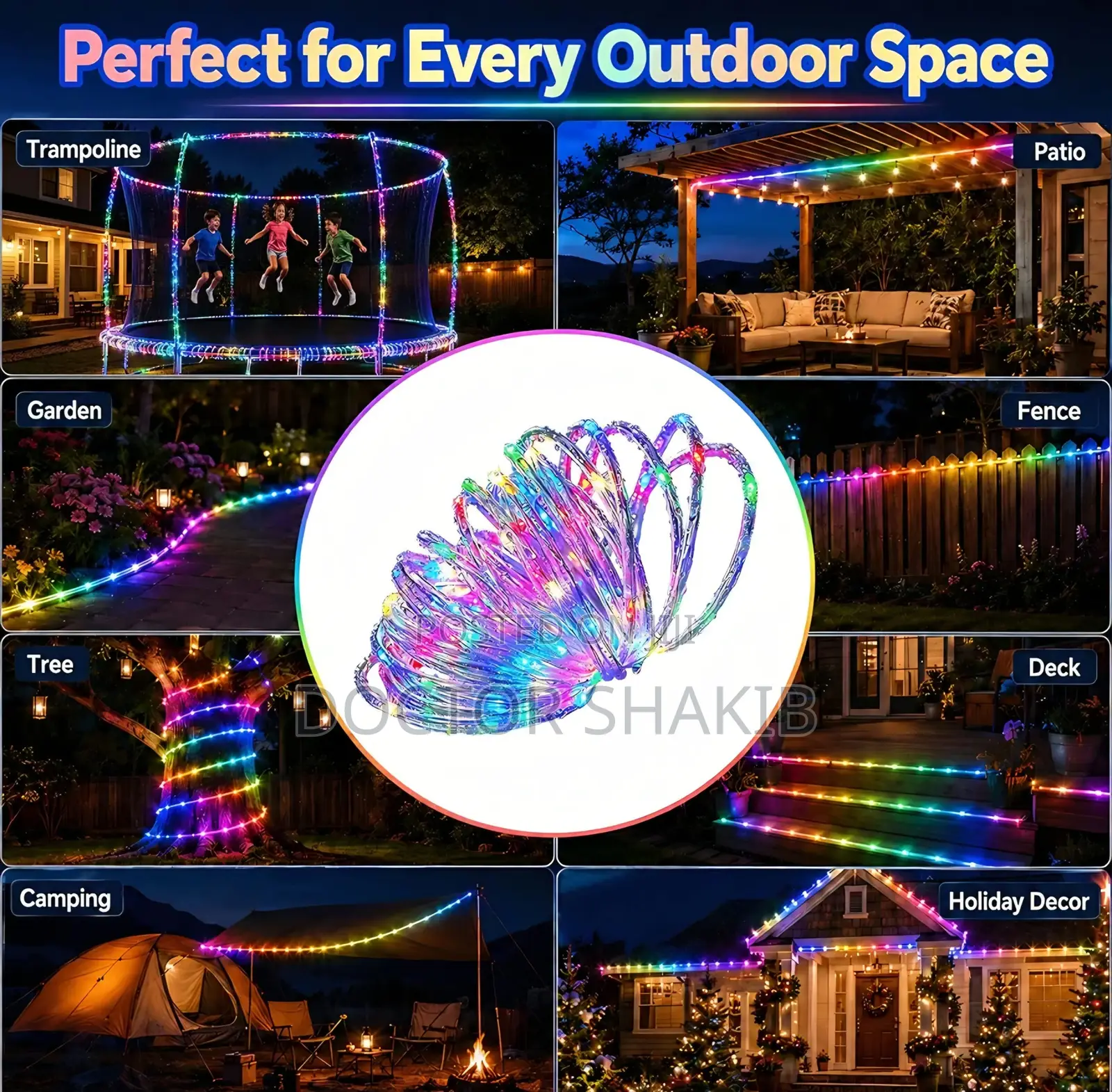 10metres Outdoor Waterproof Solar Rope Light