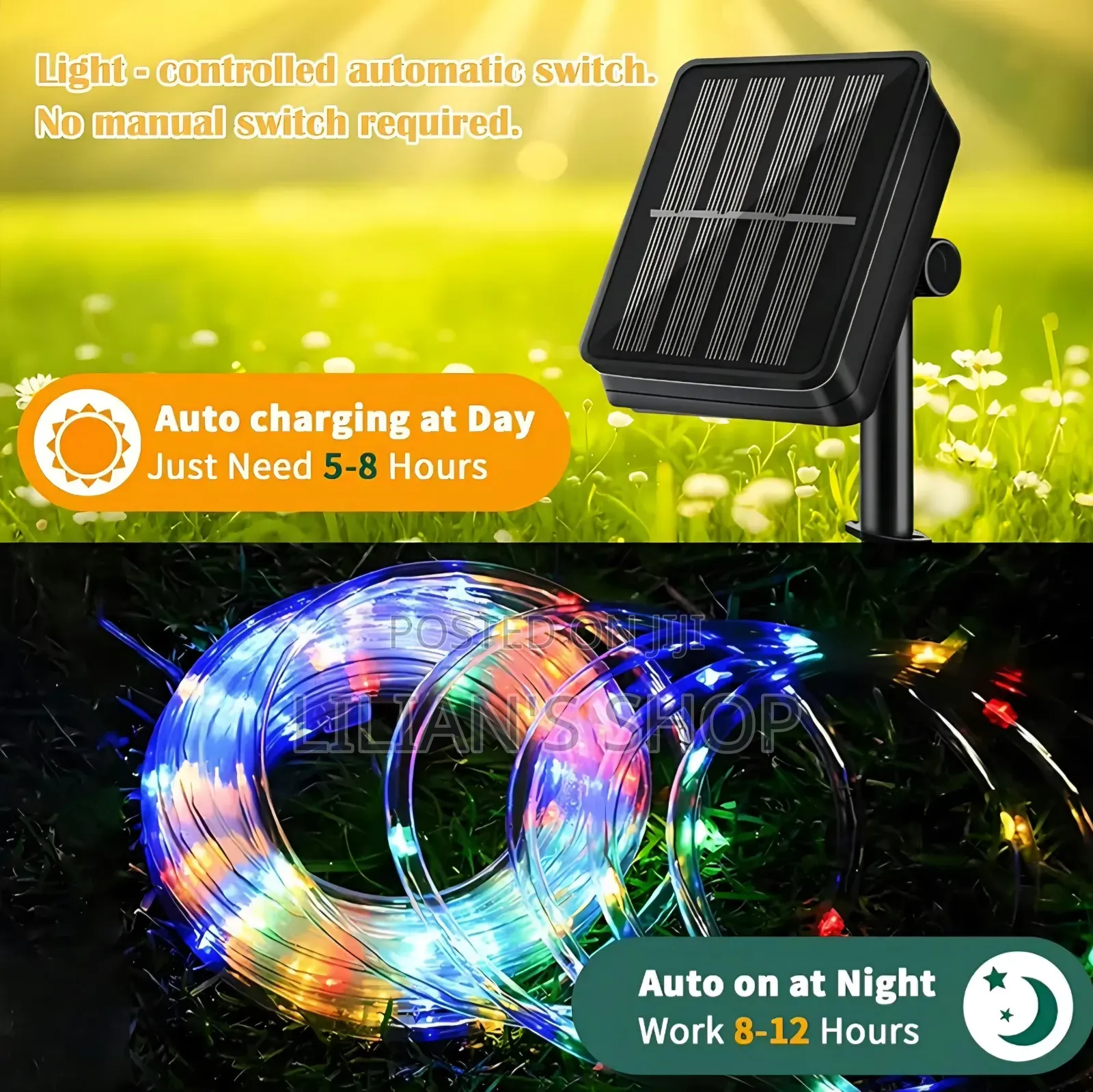 10metres Outdoor Waterproof Solar Rope Light