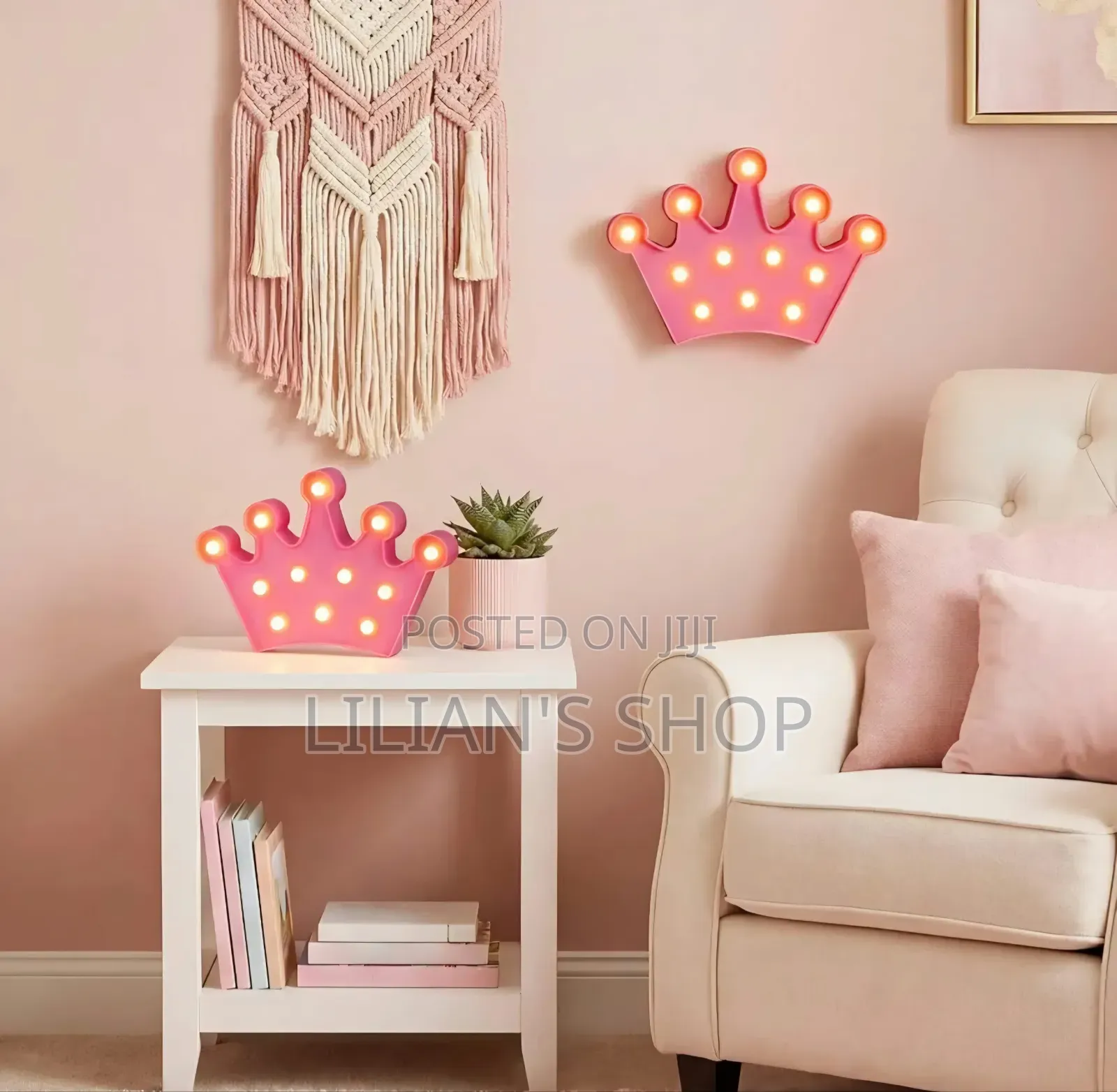 1pc 3D Kids Crown-Shaped LED Marquee Night Light