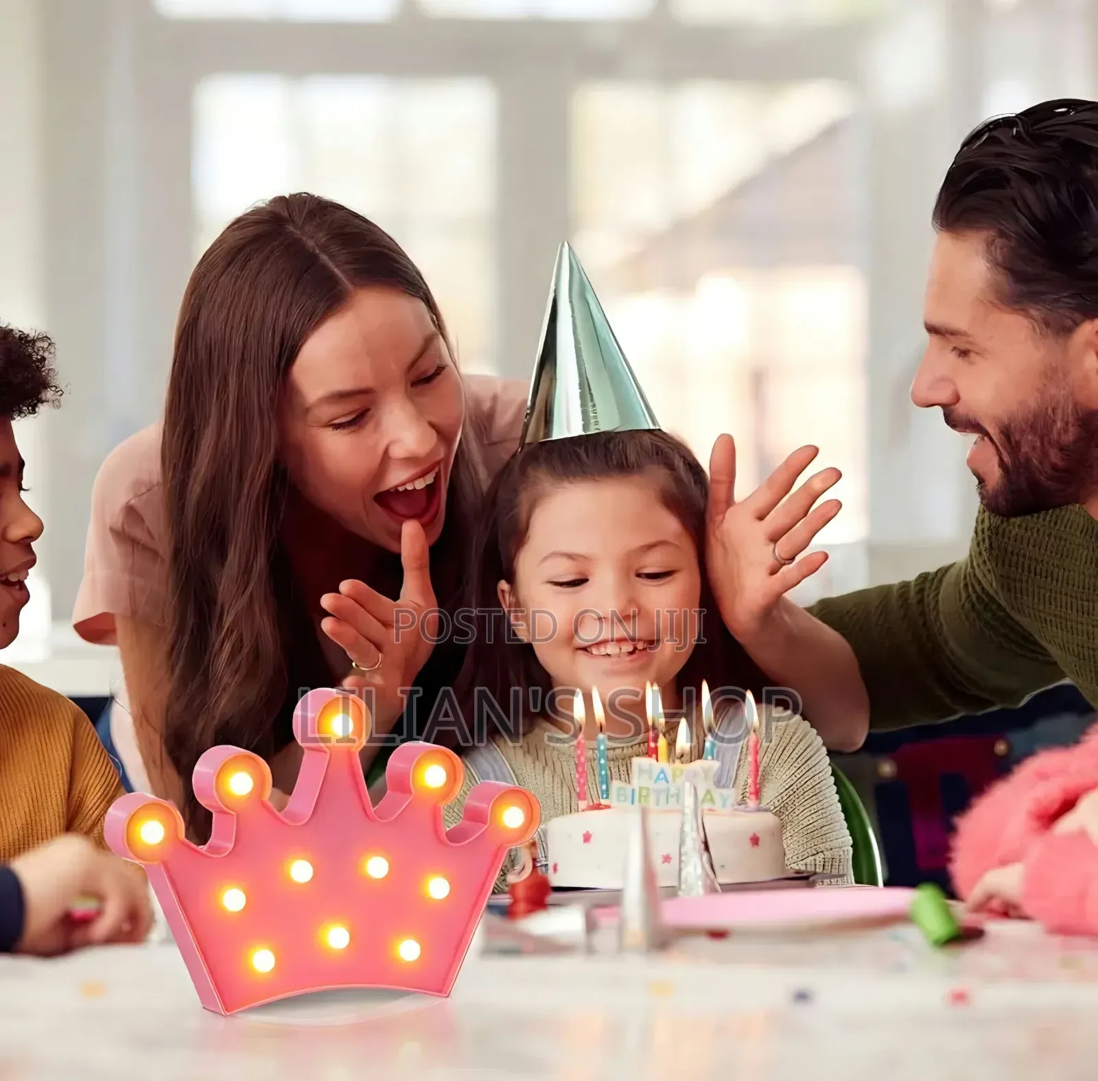 1pc 3D Kids Crown-Shaped LED Marquee Night Light