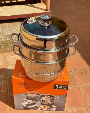34 Cm, 3-Tier Stainless Steel Food Steamer Pot Set