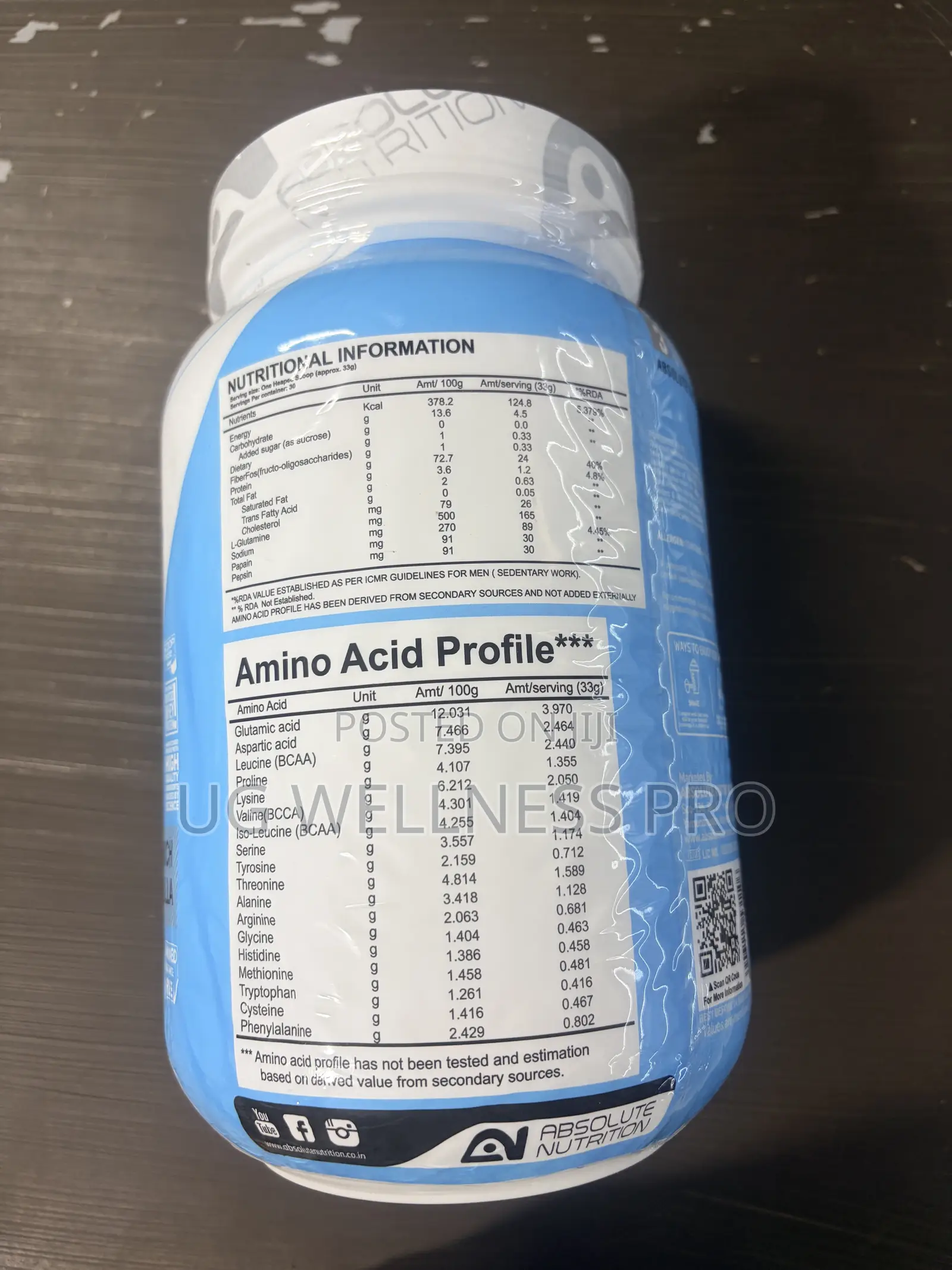 Absolute Nutrition Whey With Added Whey Isolate 1kg Vanilla 30 Serving