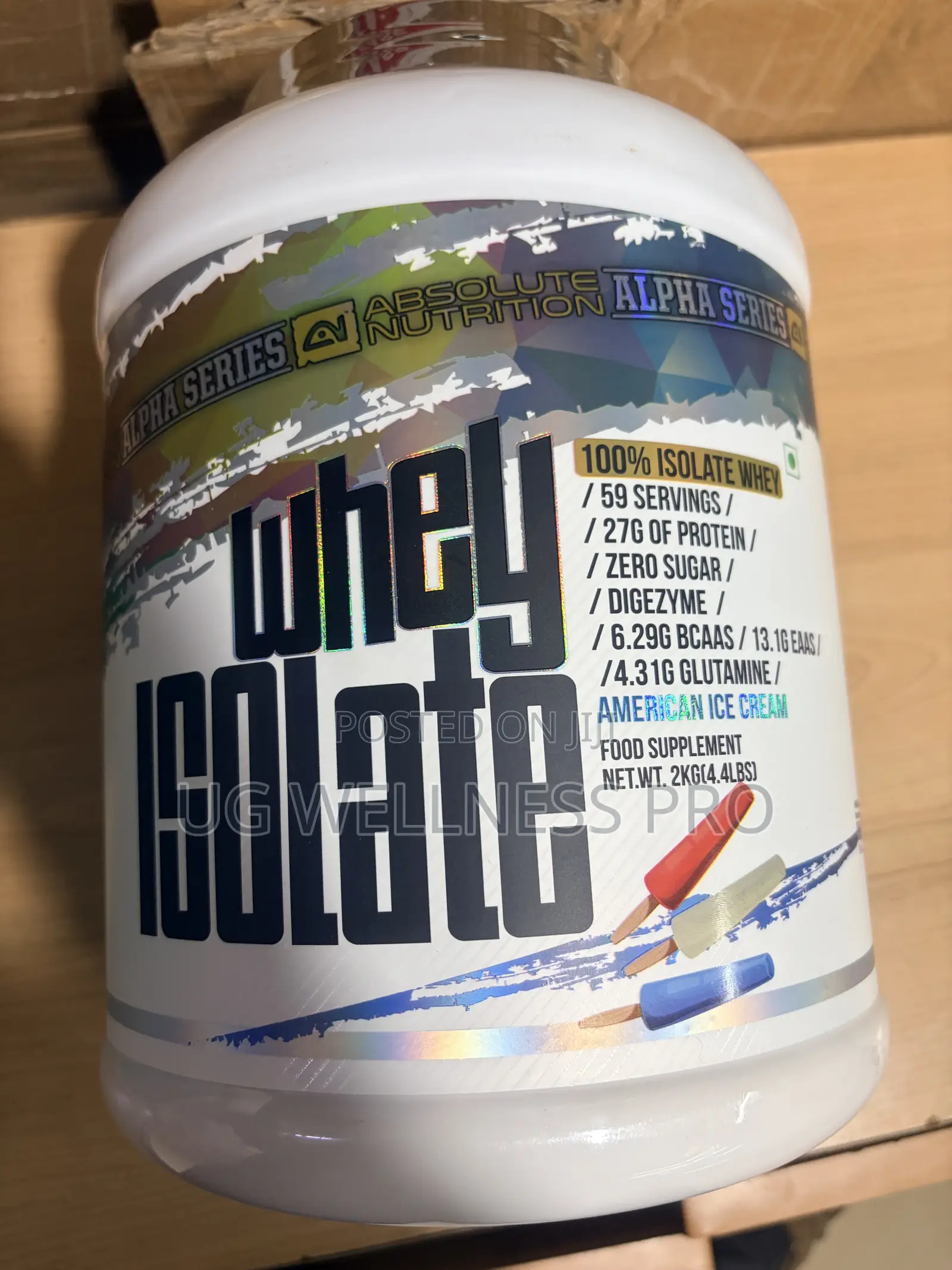 Absolute Nutrition Whey Isolate 2kg (American Ice Cream)59 Servings