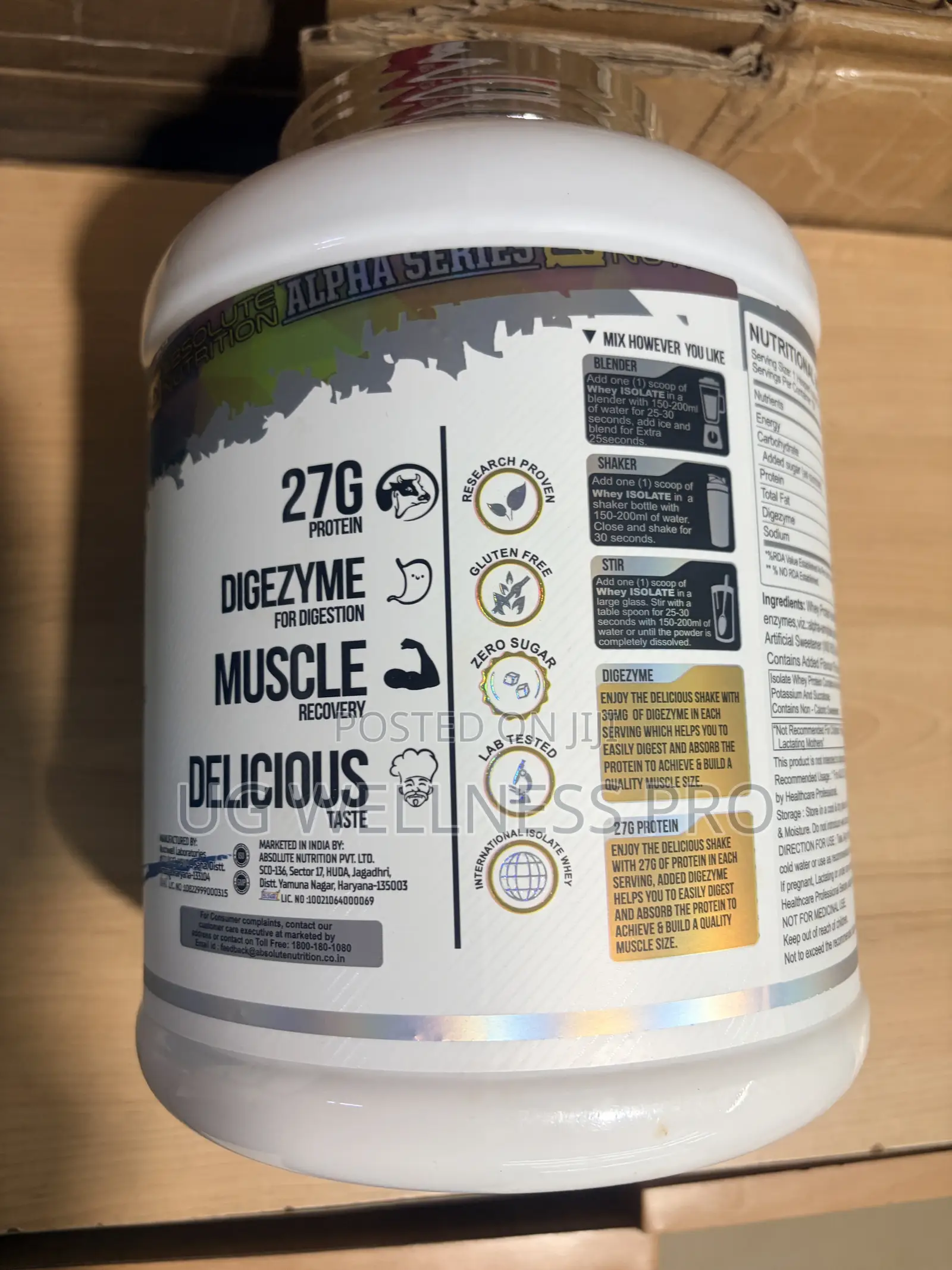 Absolute Nutrition Whey Isolate 2kg (American Ice Cream)59 Servings