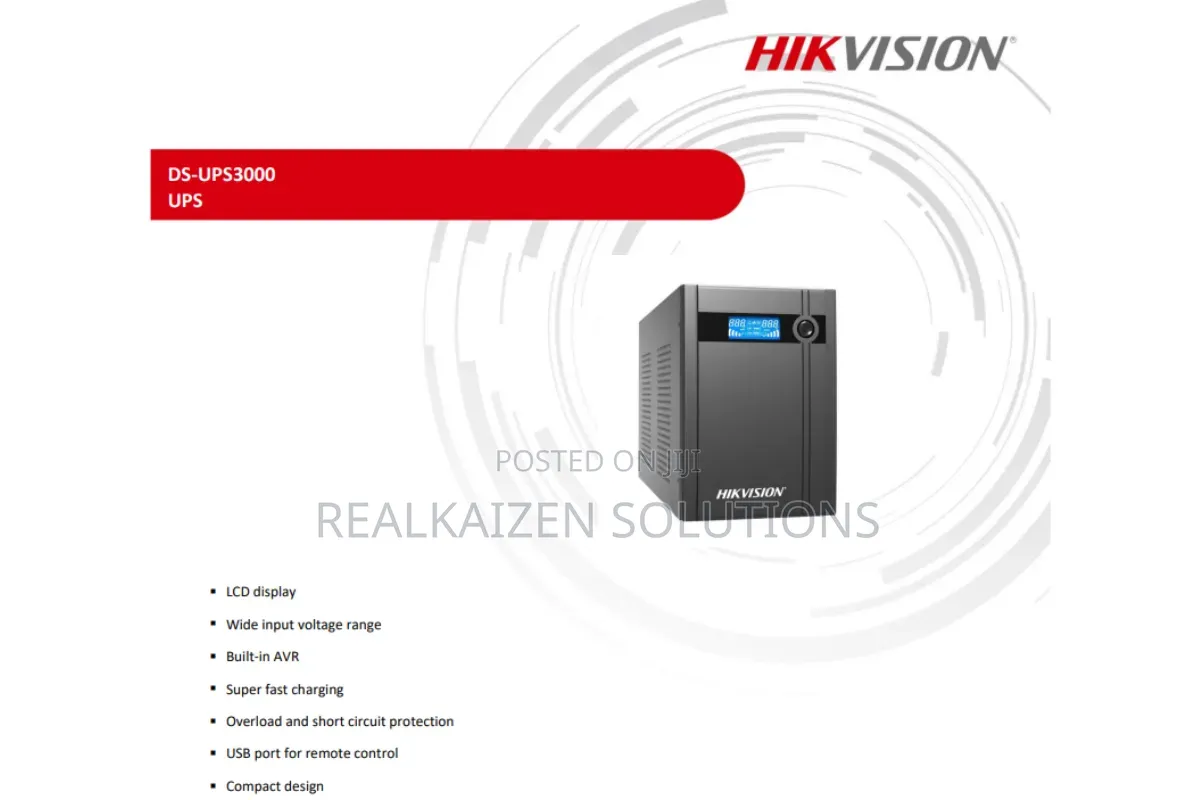 Hikvision Ups 3000va With Avr & Surge Protection 1800w