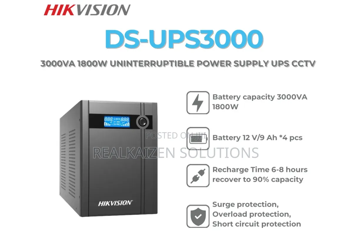 Hikvision Ups 3000va With Avr & Surge Protection 1800w