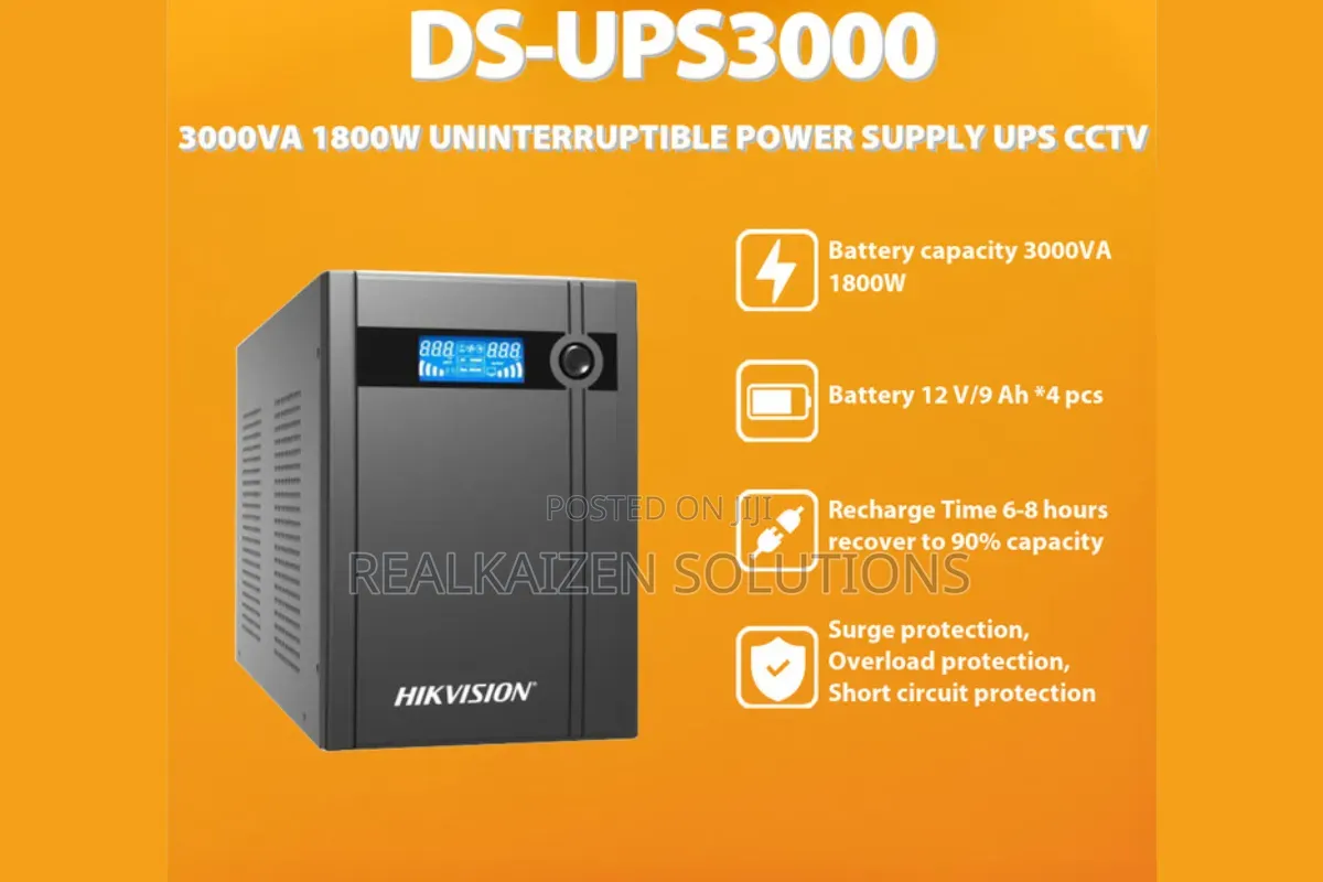 Hikvision Ups 3000va With Avr & Surge Protection 1800w