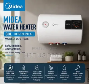 Midea 30L Horizontal Electric Water Heater & Geyser (Model: D30-15a6)