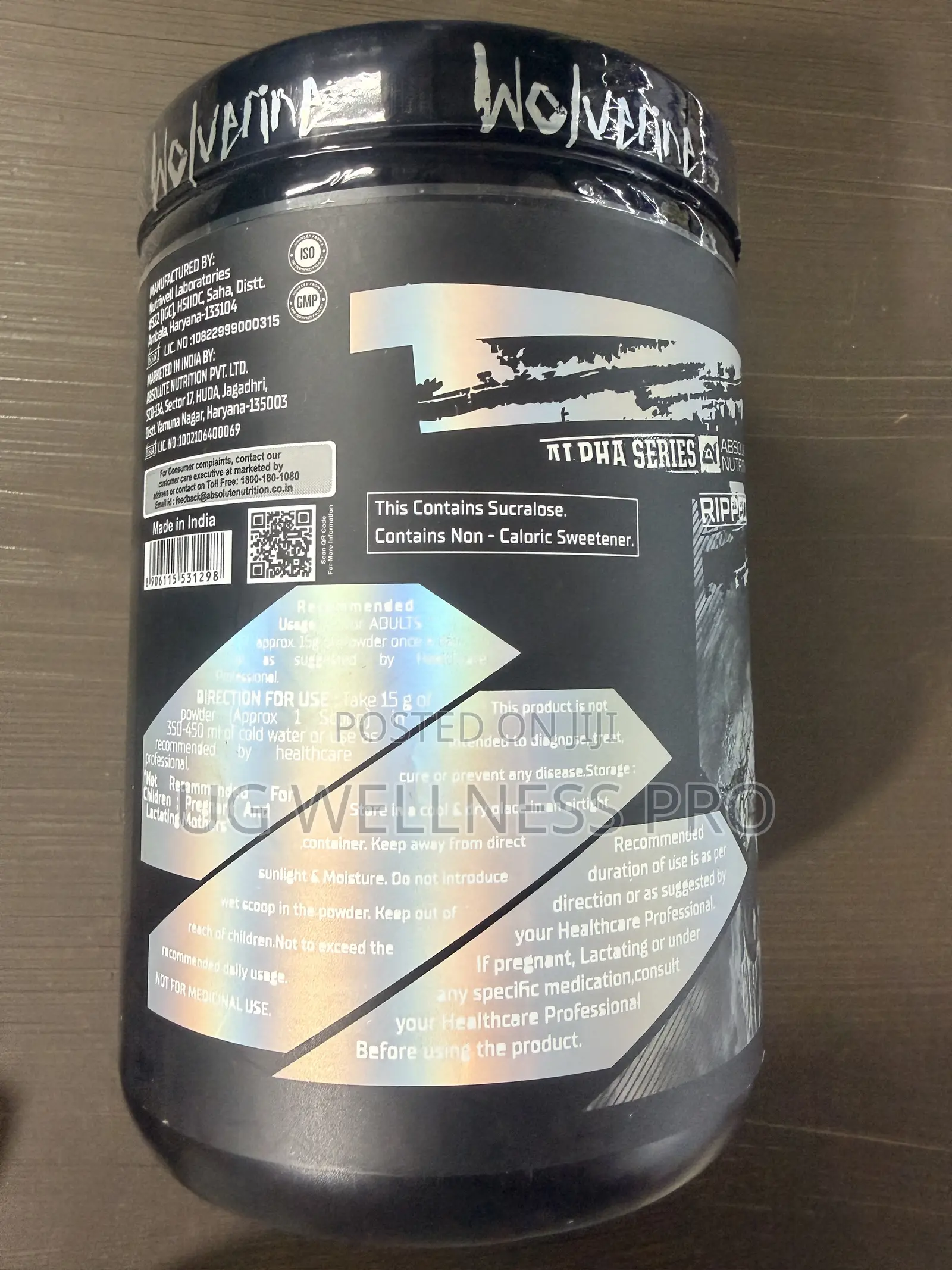 Absolute Nutrition Wolverine Pre-Workout Fruit Punch, 30 Servings