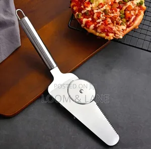 Stainless Steel 2-in-1 Pizza Cutter and Server Spatula