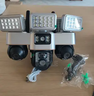 Solar Security Camera With Motion Sensor Lights – 3 Lens Outdoor CCTV