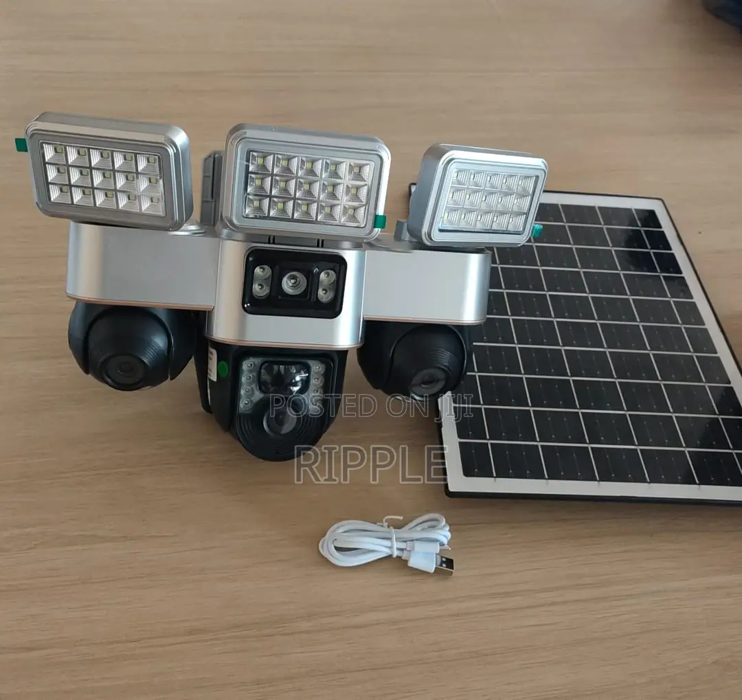 Solar Security Camera With Motion Sensor Lights – 3 Lens Outdoor CCTV