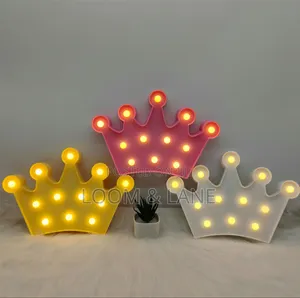 1pc 3D Kids Crown-Shaped LED Marquee Night Light
