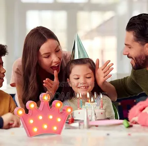 1pc 3D Kids Crown-Shaped LED Marquee Night Light