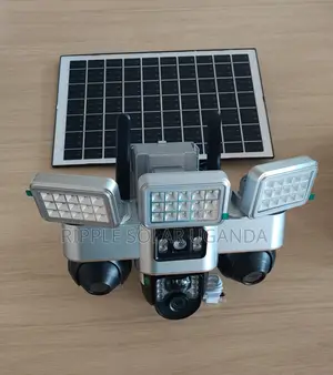 3 Lens Solar Security Camera With Motion Sensor Lights Outdoor CCTV