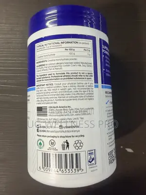 USN Pure Creatine Monohydrate Powder Unflavored (80 Servings) - 5g/Ser