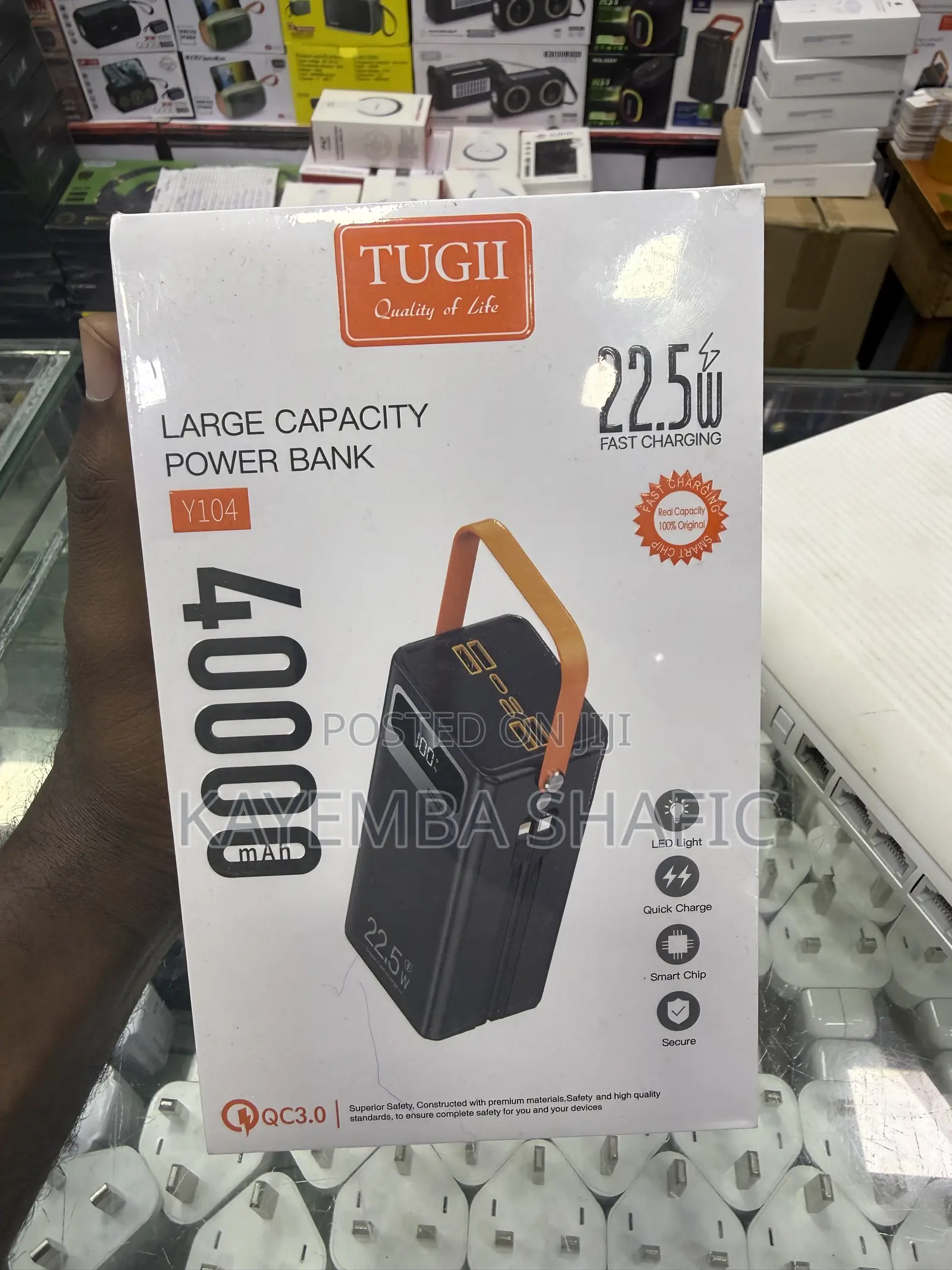 TUGII 40000mAh Fast Charging Power Bank - Can Power Internet Router