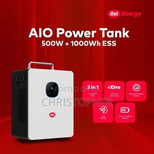 “ITEL 1000WH Portable Power Station – Solar + AC Backup | LiFePO4”