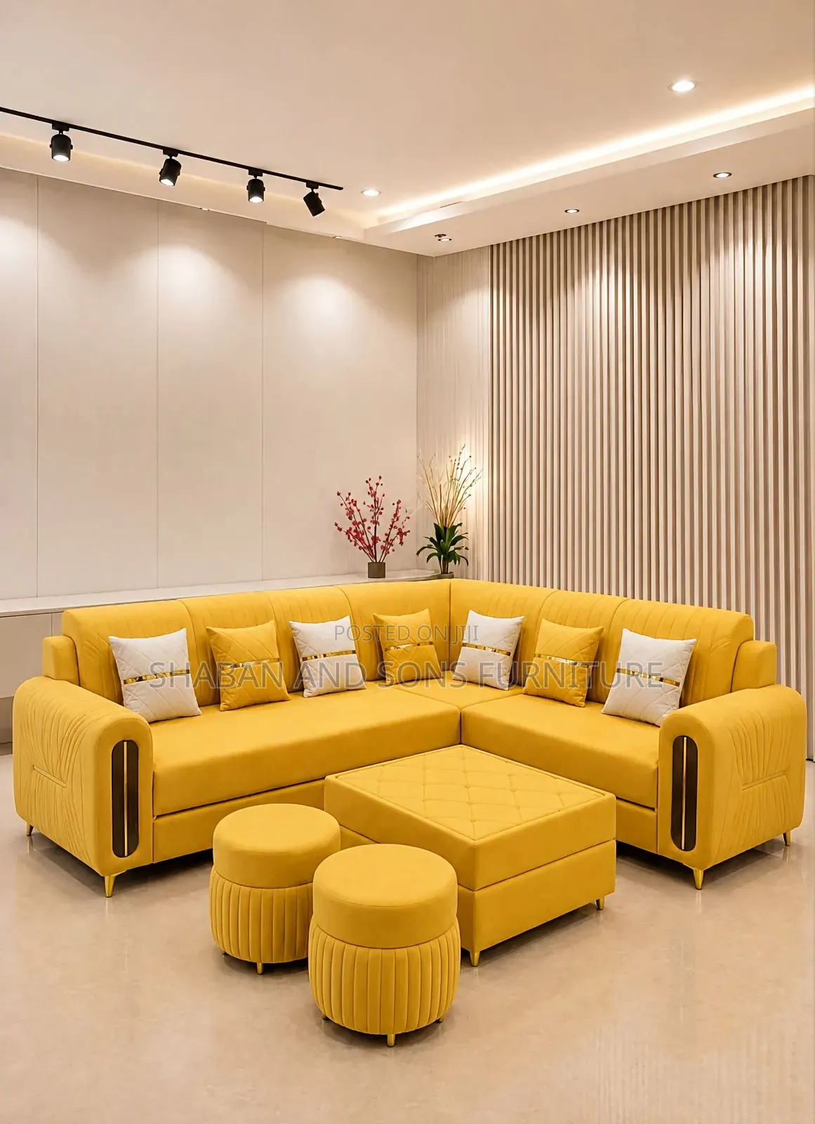 It's Three Seater Couch Redressed in Leather Material in Black Colour