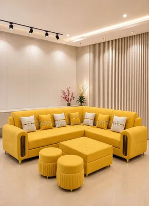 It's Three Seater Couch Redressed in Leather Material in Black Colour