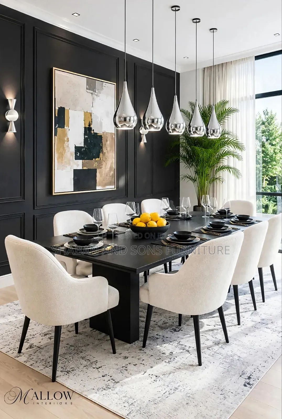 It's Eight Seater Dinning Table Redressed in Fabric Material