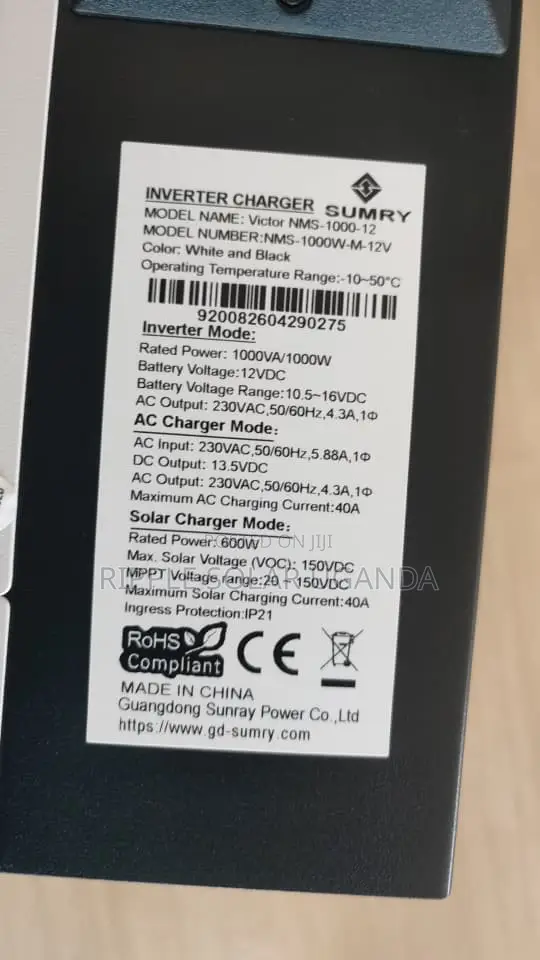 1000w 12v Hybrid Solar Inverter High Frequency Pure Sine Wave