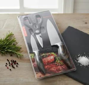 3-Piece Stainless Steel Kitchen Knife and Scissor Set