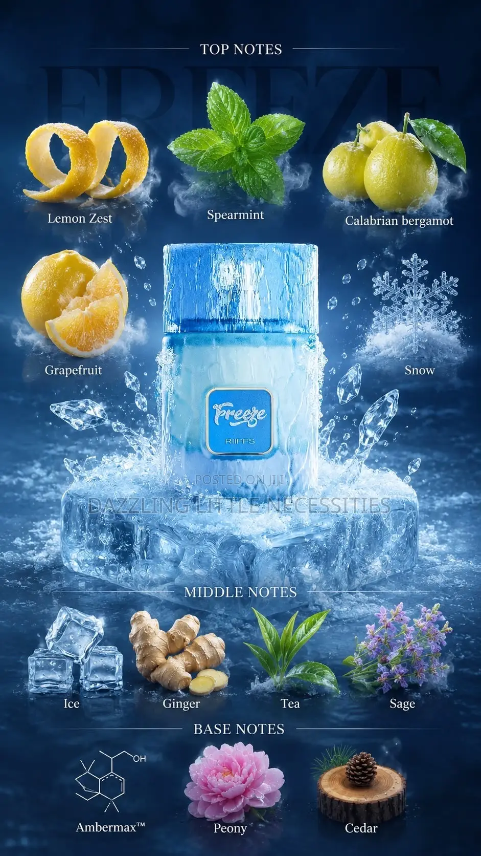 Freeze Unisex Perfume by Riffs - 100mls
