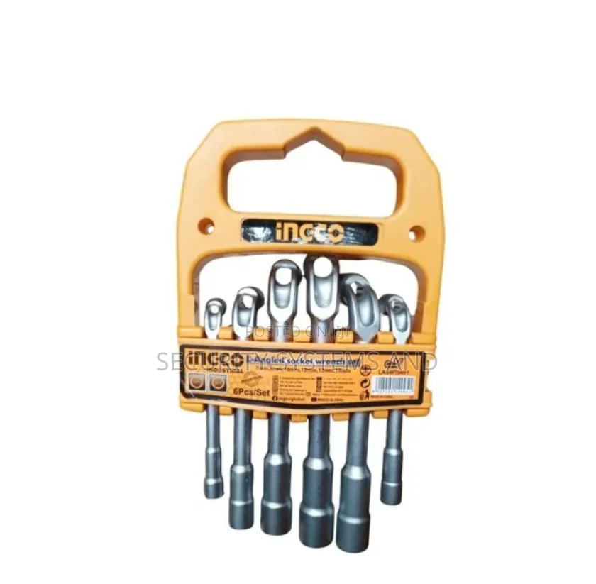 INGCO 6pcs/Set L-Angled Socket Wrench Set - Silver