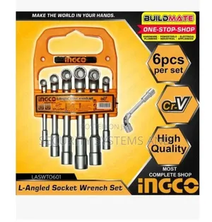 INGCO 6pcs/Set L-Angled Socket Wrench Set - Silver