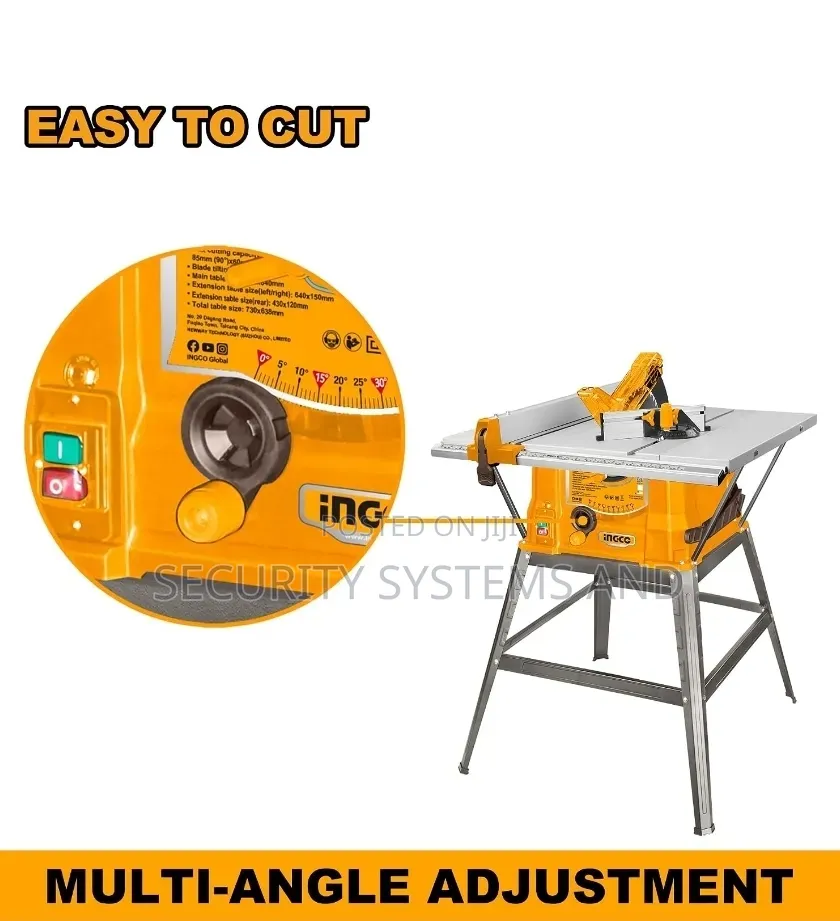 Ingco Table Saw With Foldable Wheel Stand 10"