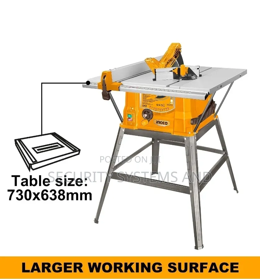 Ingco Table Saw With Foldable Wheel Stand 10"